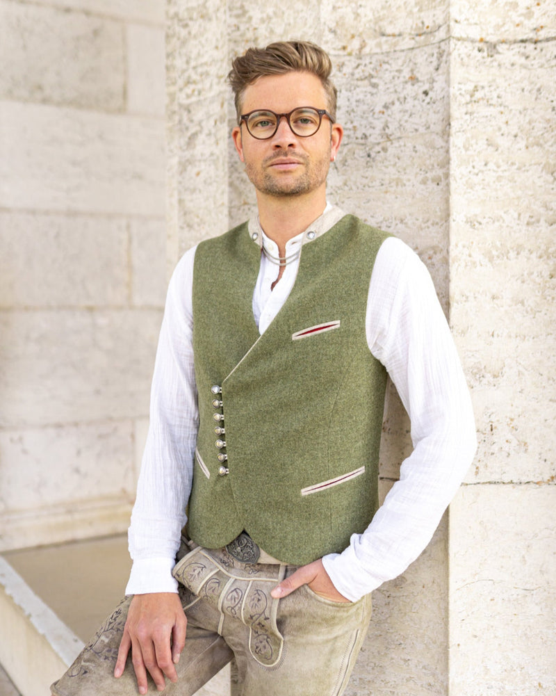 Trachtenweste Lukas grün beige